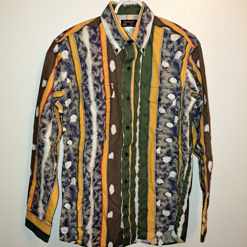 Vintage Ruddock Bros Shirtmakers Western Striped&Pattern Long Sleeve Shirt